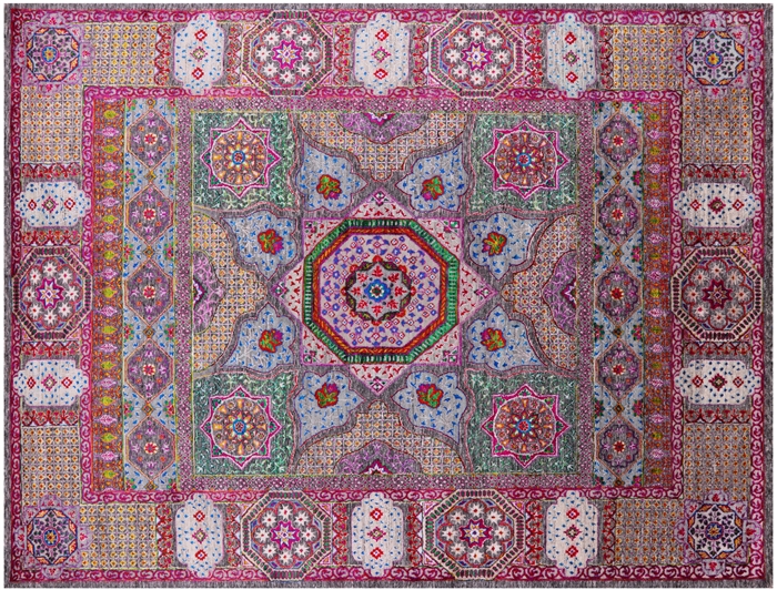 Wool & Silk Mamluk Handmade Rug