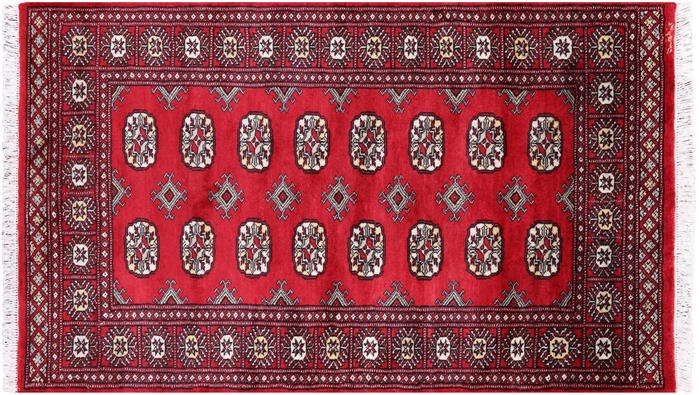 Hand Knotted Signed Silky Bokhara Wool Rug