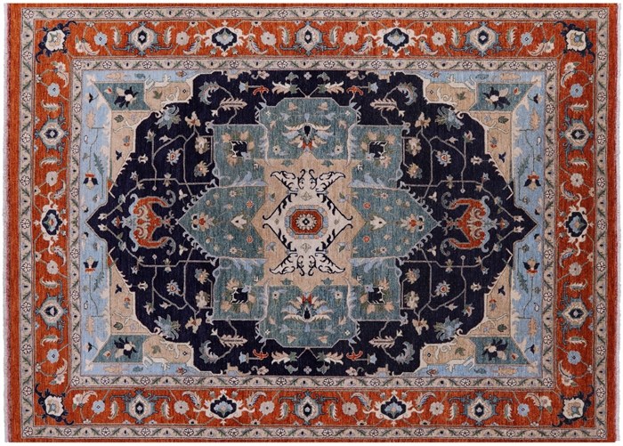 Persian Fine Serapi Hand-Knotted Wool Rug