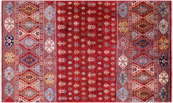 Super Kazak Khorjin Handmade Wool Rug