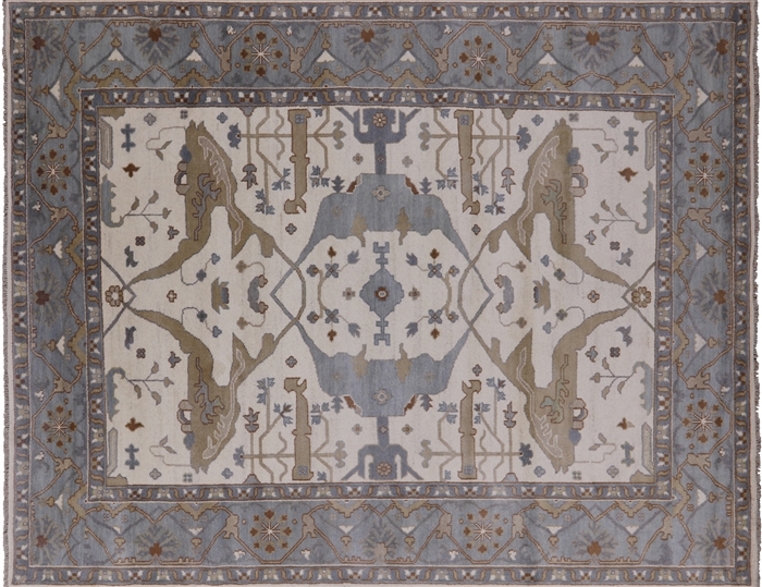 Hand Knotted Oushak Wool Area Rug