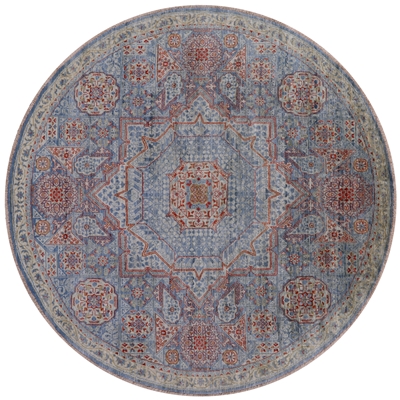 Round Mamluk Geometric Handmade Rug