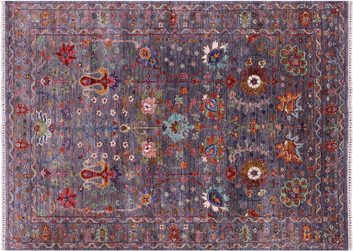 Hand-Knotted Persian Tabriz Wool Rug