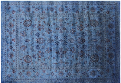 Blue 8' 4" X 11' 9" Persian Tabriz Hand-Knotted Wool Rug - Q14320
