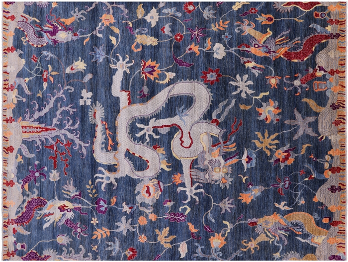 Dragon Design Hand Knotted Wool Rug