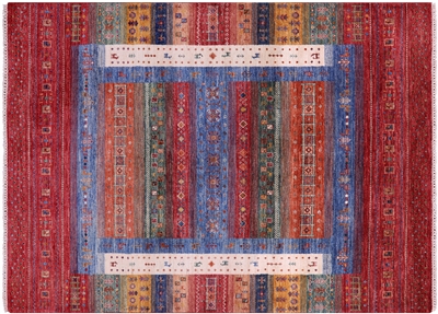 Hand-Knotted Persian Tribal Gabbeh Wool Rug