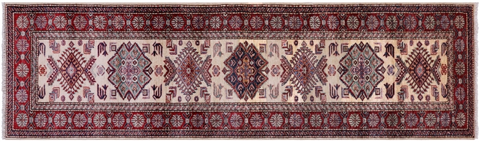 Runner Geometric Super Kazak Handmade Rug