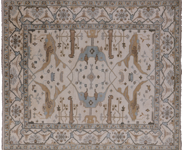 Hand Knotted Oushak Area Rug