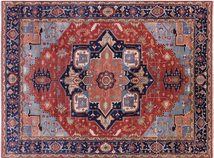 Hand Knotted Persian Fine Serapi Wool Rug