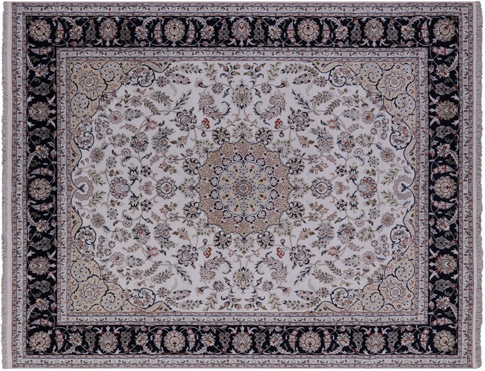 Wool & Silk Persian Nain Handmade Rug