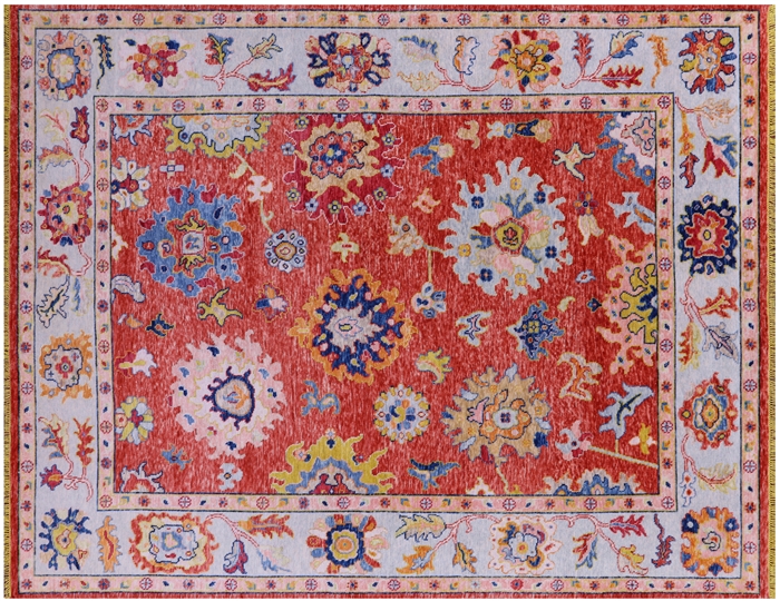 Turkish Oushak Hand Knotted Wool Rug