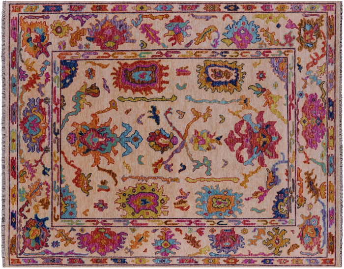 Turkish Oushak Handmade Wool Rug