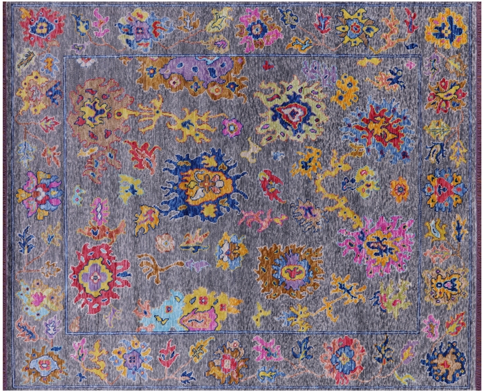 Hand Knotted Turkish Oushak Wool Rug