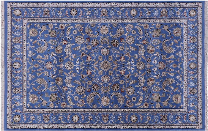 Wool & Silk Persian Nain Hand Knotted Rug