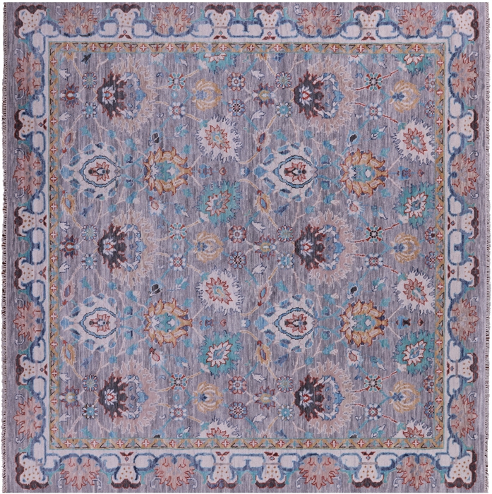 Square William Morris Handmade Wool Rug