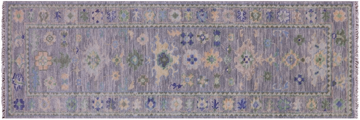 Runner Hand Knotted Turkish Oushak Wool Rug