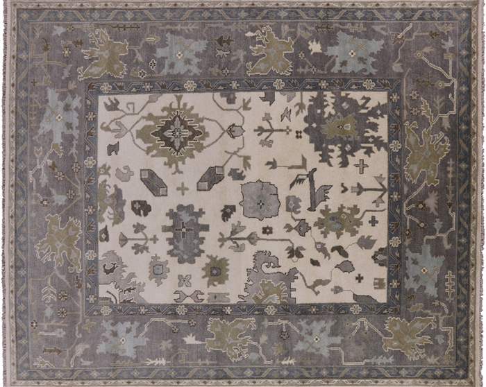 Hand Knotted Oushak Area Rug