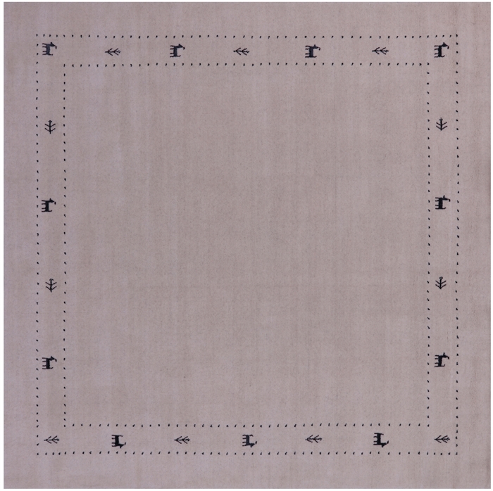 Square Persian Gabbeh Handmade Wool Rug