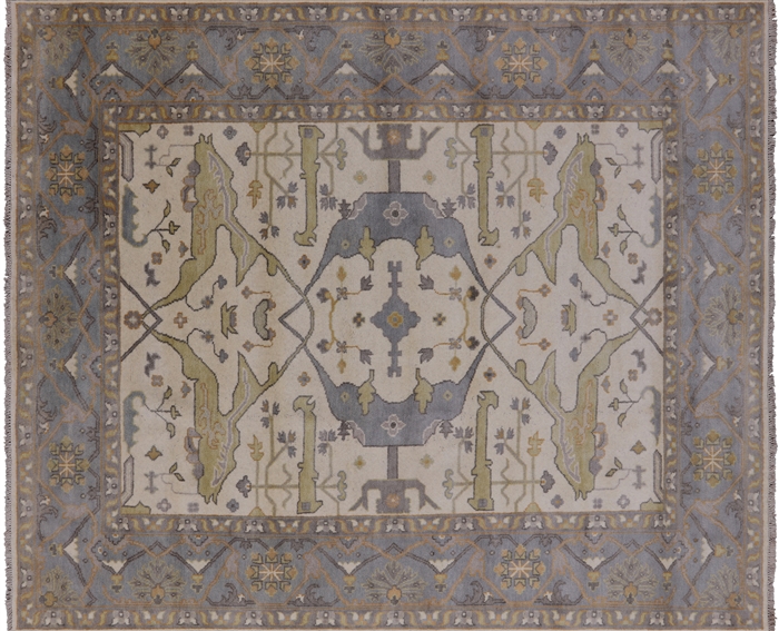 Hand Knotted Turkish Oushak Wool Rug