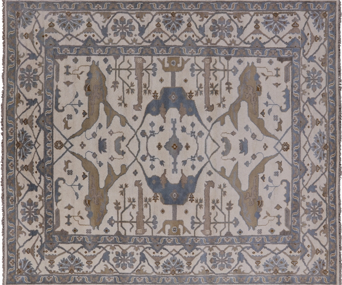 Hand Knotted Oushak Area Rug