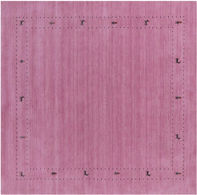 Pink 6' Square Handmade Persian Gabbeh Wool Rug - Q15307