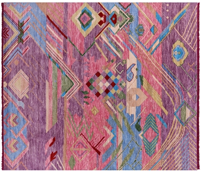 Hand-Knotted Moroccan Wool Rug