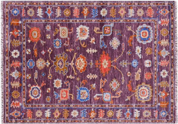 Hand Knotted Turkish Oushak Wool Rug