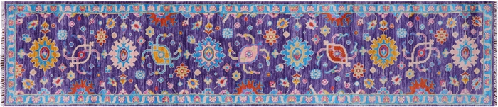 Runner Turkish Oushak Hand-Knotted Wool Rug