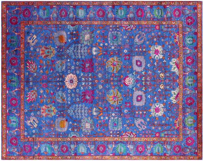 Persian Tabriz Hand-Knotted Wool & Silk Rug