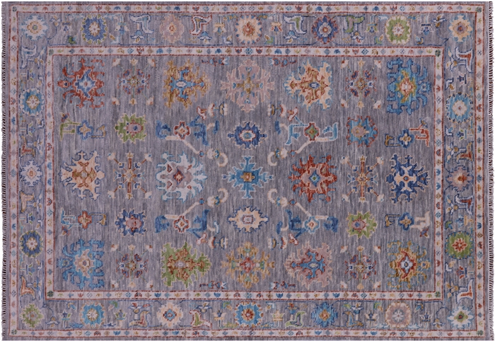 Hand Knotted Turkish Oushak Wool Rug