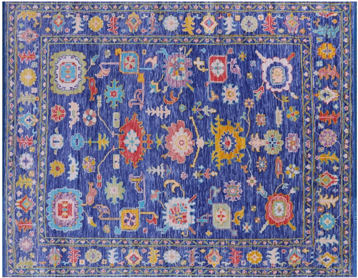 Turkish Oushak Hand-Knotted Rug