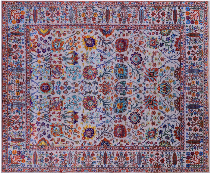 Persian Tabriz Wool & Silk Handmade Rug