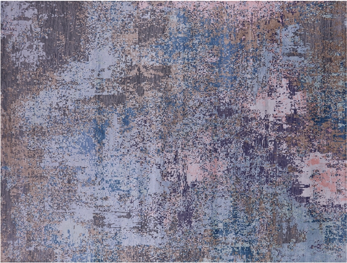 Wool & Silk Abstract Hand-Knotted Rug