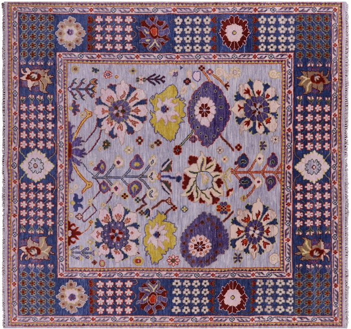 Square Turkish Oushak Handmade Wool Rug