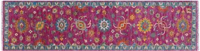 Runner Hand Knotted Turkish Oushak Wool Rug