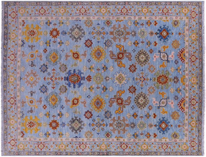 Hand-Knotted Turkish Oushak Wool Rug