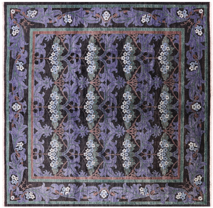 Square William Morris Hand Knotted Area Rug