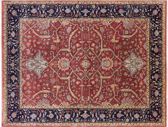 Persian Fine Serapi Hand-Knotted Wool Rug