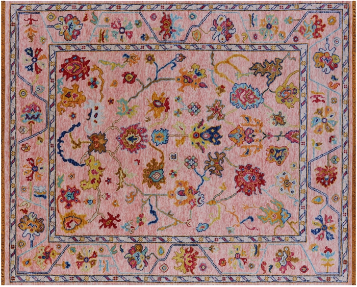 Turkish Oushak Hand Knotted Rug