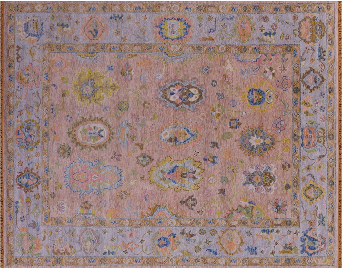 Hand Knotted Turkish Oushak Rug