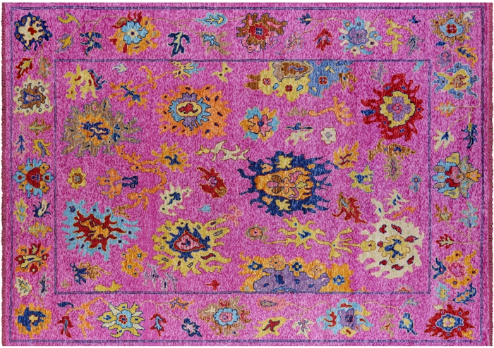 Turkish Oushak Handmade Wool Rug