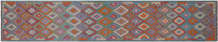 Runner Wool On Wool Reversible Kilim Flat Weave Rug