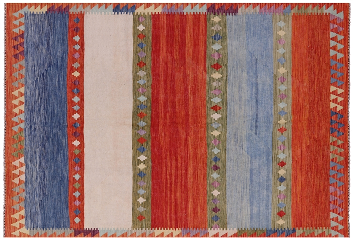 Reversible Wool On Wool Flat Weave Kilim Rug