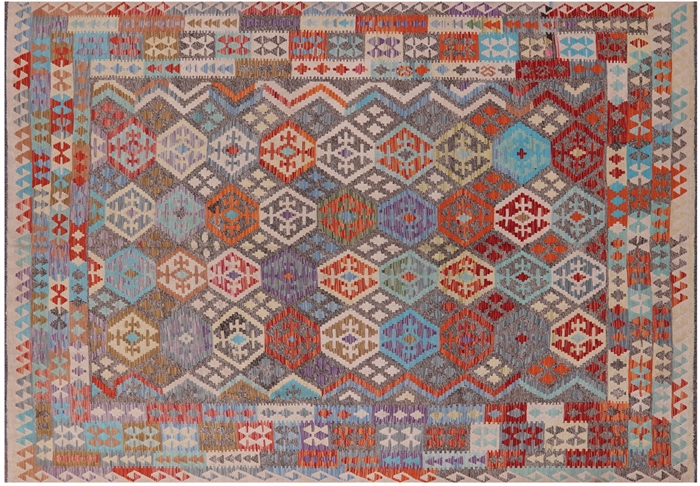 Reversible Kilim Flat Weave Wool On Wool Rug