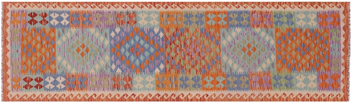 Kilim Flat Weave Reversible Wool On Wool Runner Rug