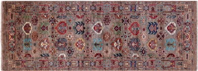 Fine Turkmen Ersari Hand-Knotted Runner Rug