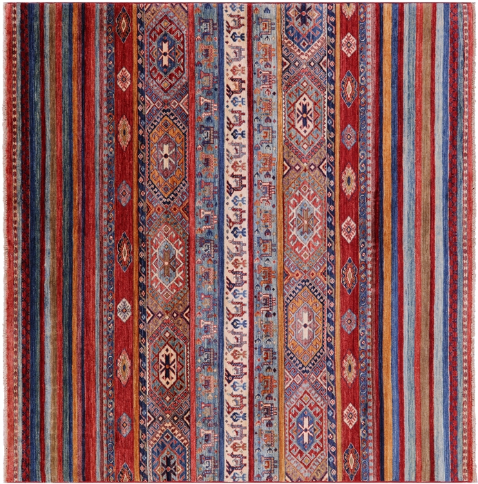 Square Persian Gabbeh Tribal Handmade Wool Rug