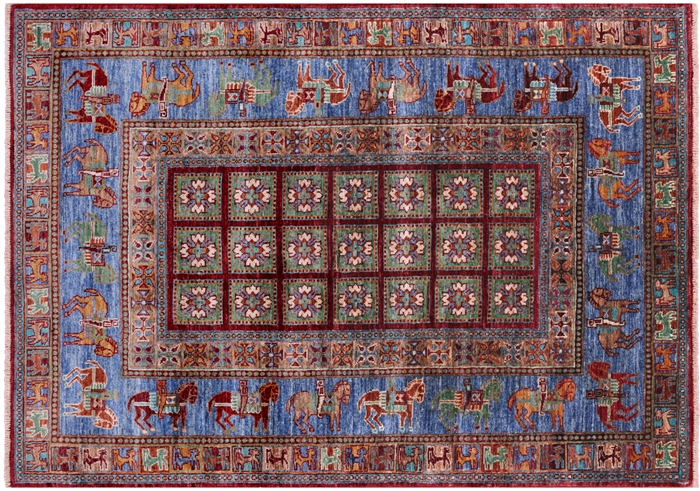 Antiqued Pazyryk Historical Design Handmade Rug