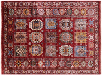 Red Handmade Fine Turkmen Ersari Wool Rug 4' 11" X 6' 9" - Q16468