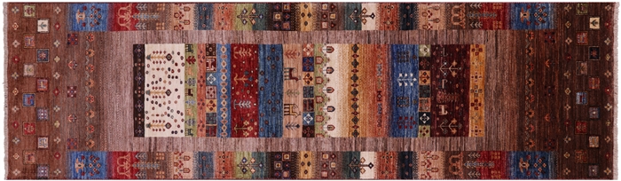 Runner Hand-Knotted Persian Gabbeh Tribal Wool Rug